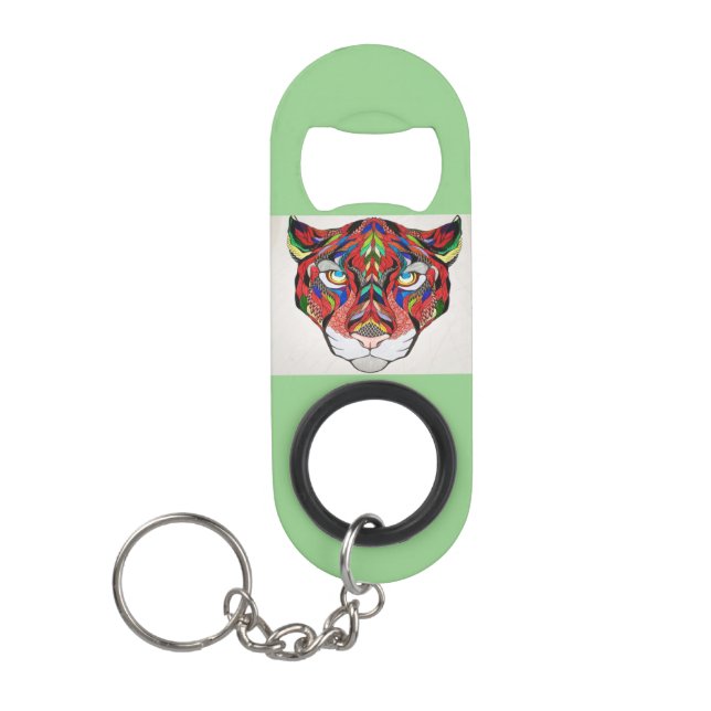 Tiger Stainless Steel Bottle Opener Keychain Bottle Opener (Front)