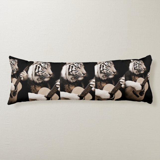 Tiger Strings – Elegant Musical Art Body Pillow (Front)
