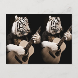 Tiger Strings – Elegant Musical Art Postcard