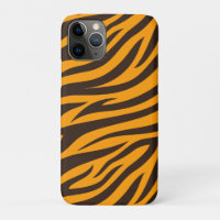 Tiger Stripe black Orange Wild Animal skin pattern