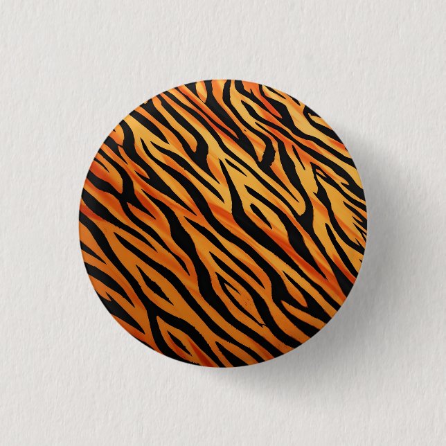 Tiger Stripe Fur Pattern 1 Inch Round Button (Front)