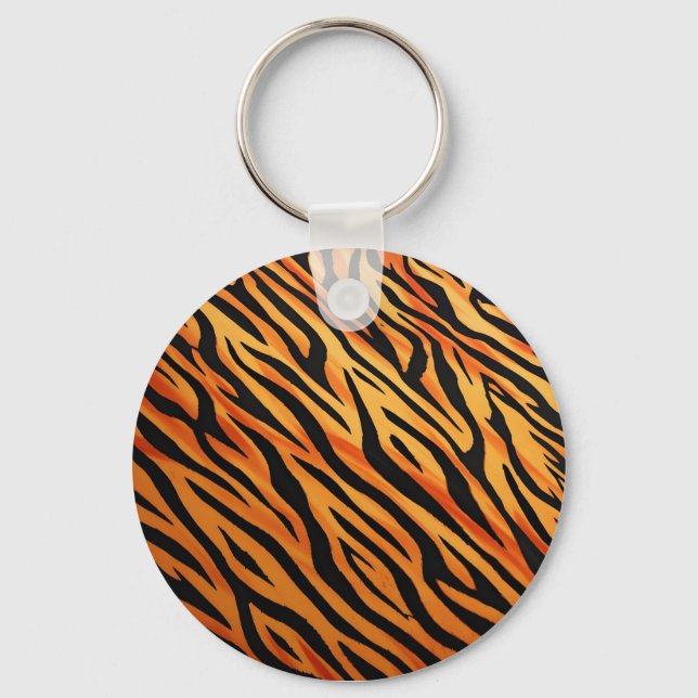 Tiger Stripe Fur Pattern Keychain (Front)