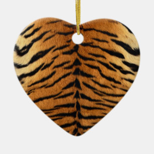 Tiger Stripe Fur Print Ceramic Ornament