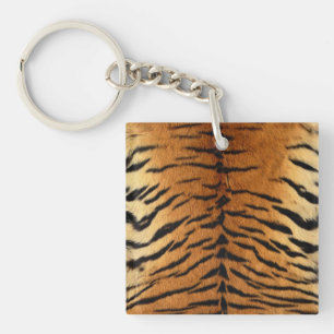 Tiger Stripe Fur Print Keychain