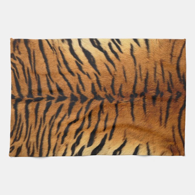 Tiger Stripe Fur Print Kitchen Towel (Horizontal)