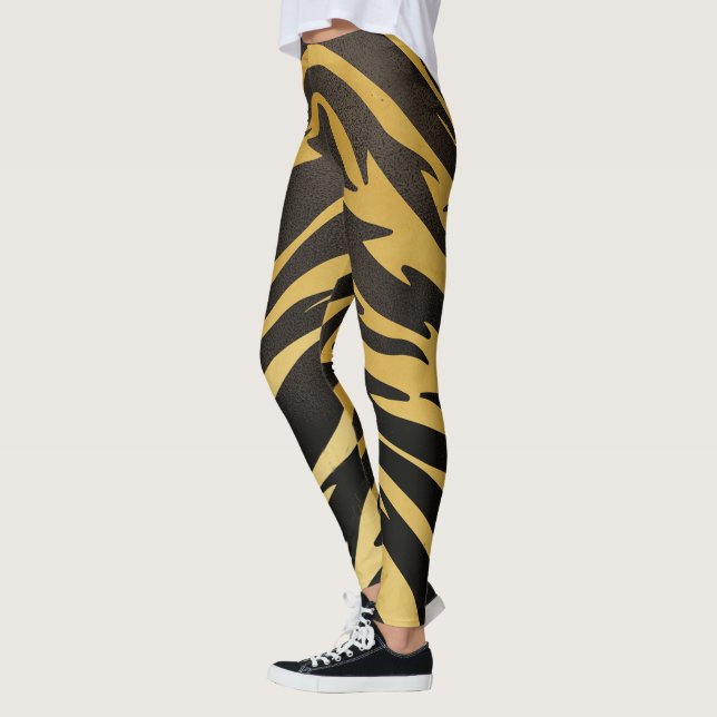 Tiger Stripe Imprimer Leggings Femmes (Gauche)