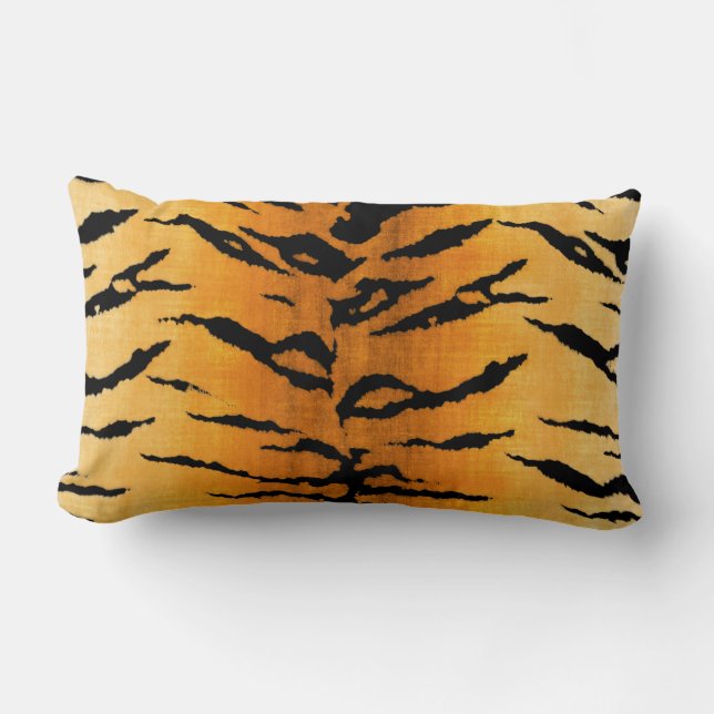 Tiger Stripe Lumbar Throw Pillow (Front)