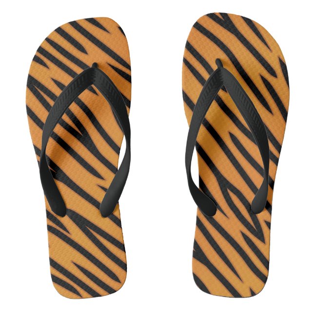 Tiger Stripe Pattern Flip Flops (Footbed)