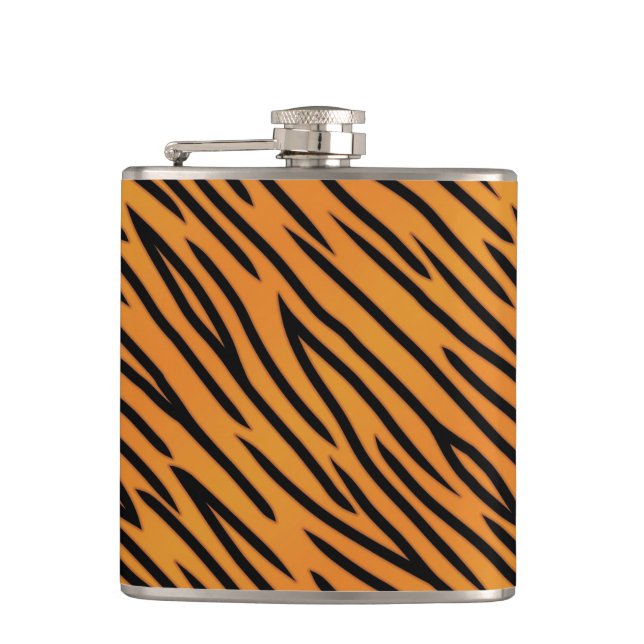 Tiger Stripe Pattern Hip Flask (Front)