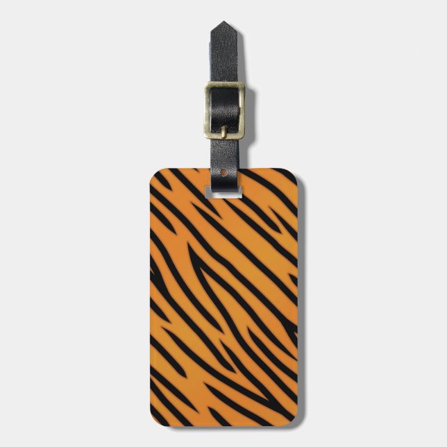 Tiger Stripe Pattern Luggage Tag (Front Vertical)
