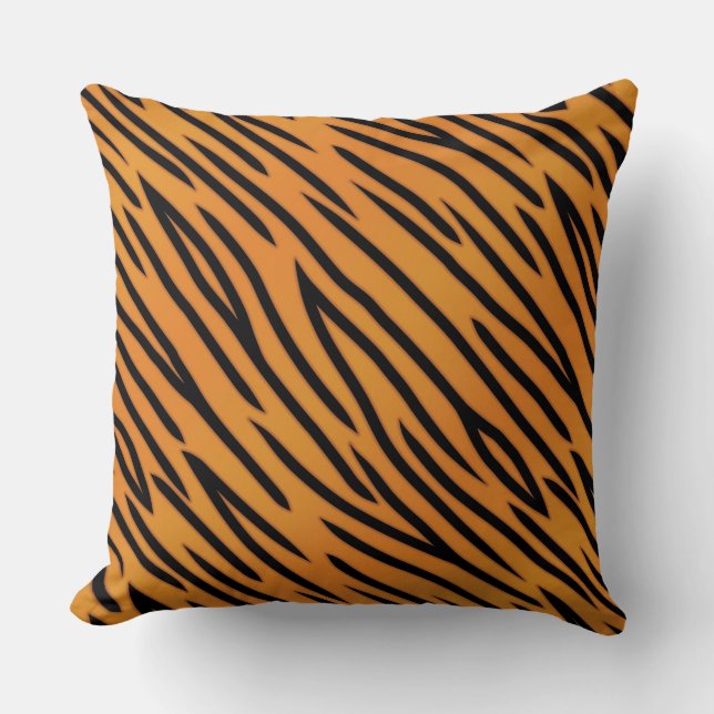 Tiger Stripe Pattern Throw Pillow (Front)