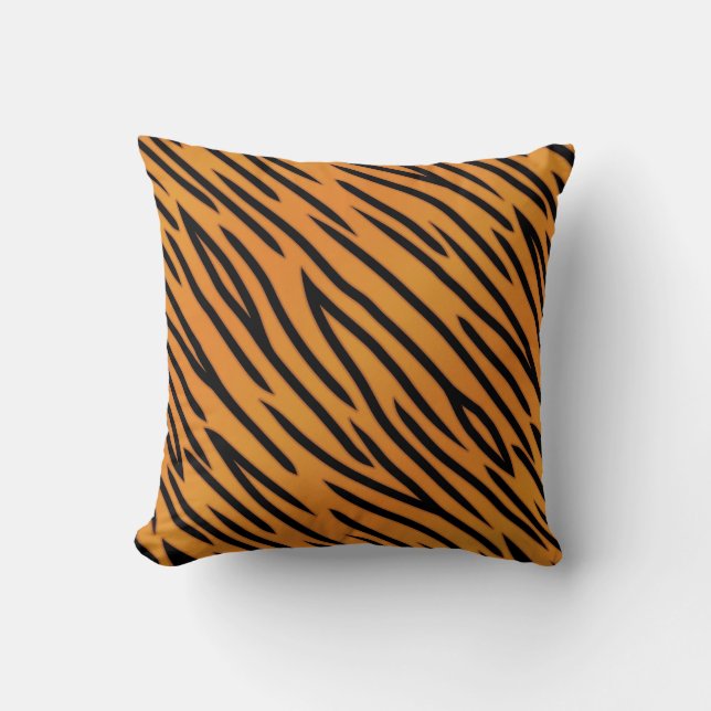 Tiger Stripe Pattern Throw Pillow (Front)