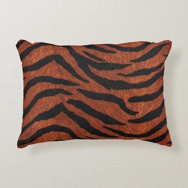 Tiger Stripe Wild Pattern Accent Pillow (Front)