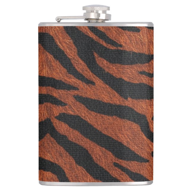 Tiger Stripe Wild Pattern Hip Flask (Front)
