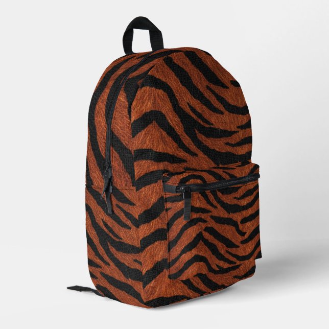 Tiger Stripe Wild Pattern Printed Backpack (Back Corner Left)