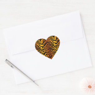 Tiger striped heart sticker
