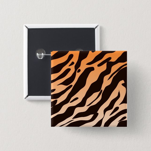 Tiger Stripes 2 Inch Square Button (Front & Back)