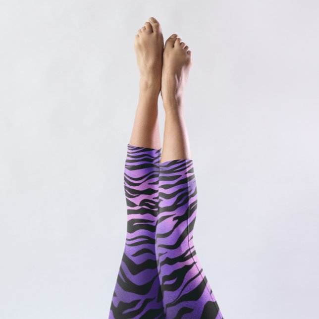 Tiger Stripes Animal Fur Metallic Capri Leggings (Creator Uploaded)