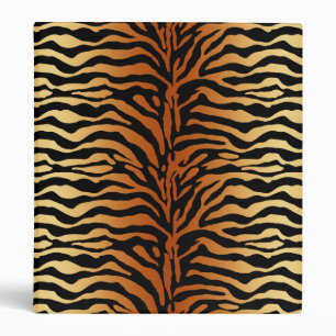 Tiger Stripes Animal Print, Amber, Black and Tan Binder