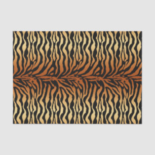 Tiger Stripes Animal Print, Amber, Black and Tan Tissue Paper