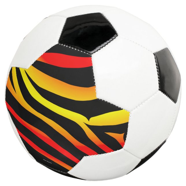 Tiger Stripes Animal Print Pattern Soccer Ball (Three Quarter)