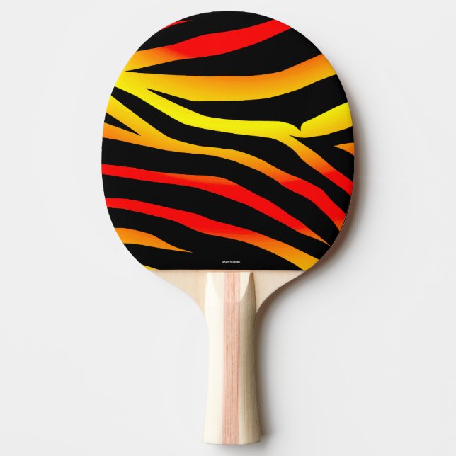 Tiger Stripes Animal Print Ping Pong Paddle (Front)