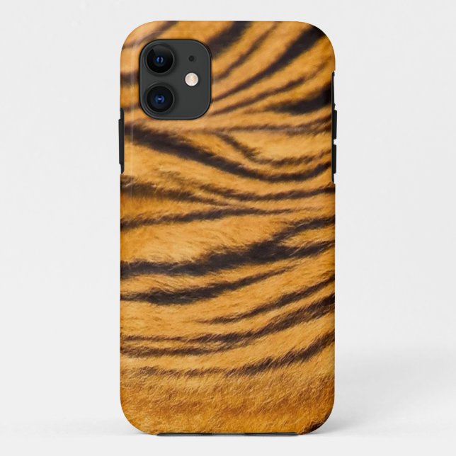 Tiger Stripes Fur Black and Orange Personalize it Case-Mate iPhone Case (Back)