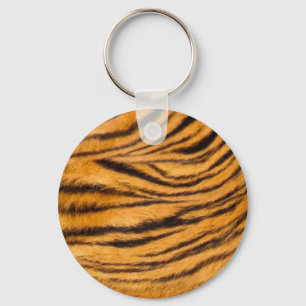 Tiger Stripes Fur Black and Orange Personalize it Keychain