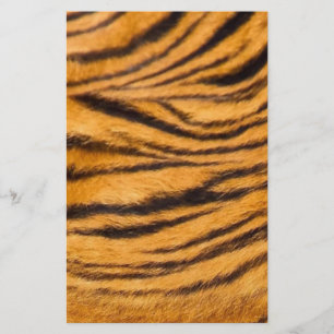 Tiger Stripes Fur Black and Orange Personalize it Stationery