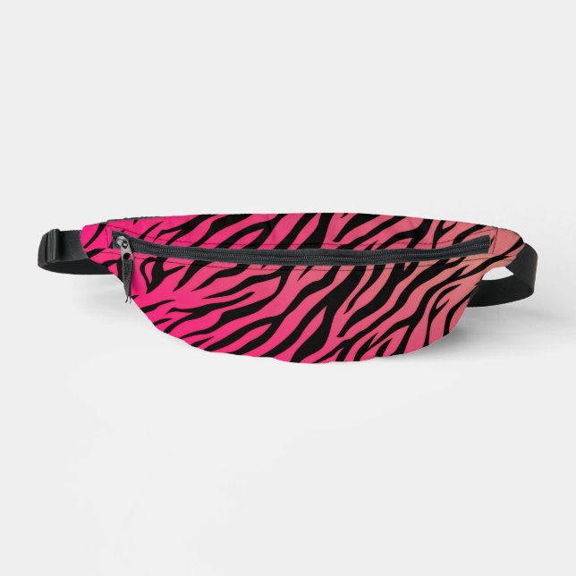 Tiger Stripes Gradient – Hot Pink to Orange Fanny Pack (Front)