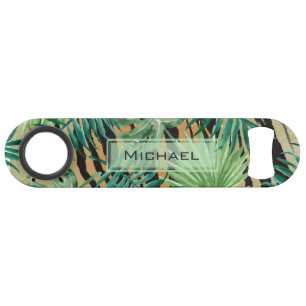 Tiger Stripes Jungle Camouflage Personalised Bar Key