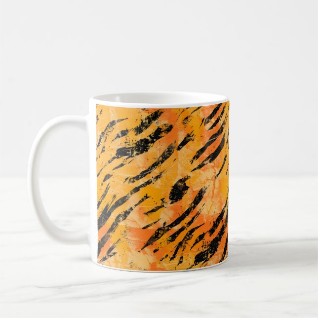 Tiger Stripes Orange Pattern Coffee Mug (Left)
