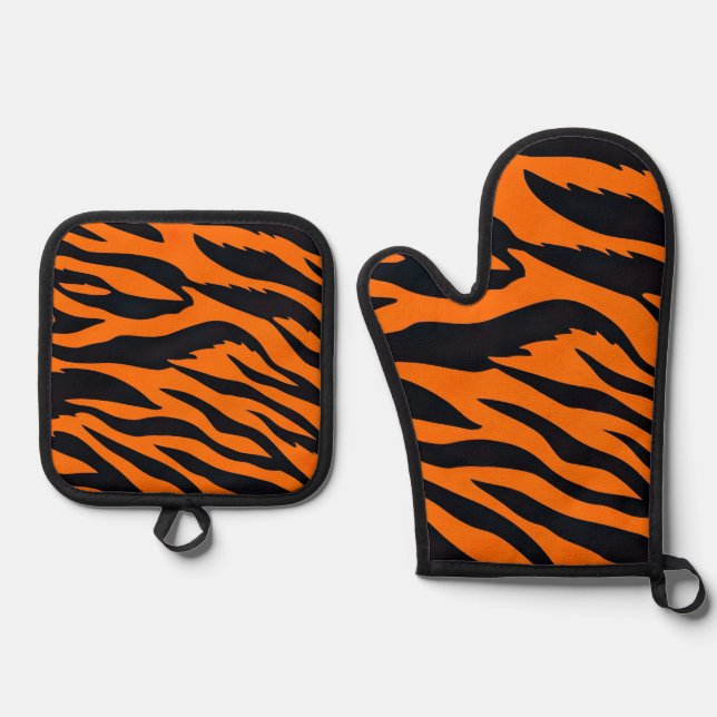 tiger stripes oven mitt & pot holder set (Front)