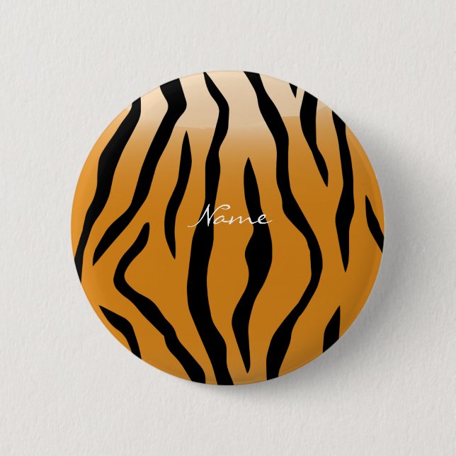 Tiger Stripes Pattern Thunder_Cove 2 Inch Round Button (Front)