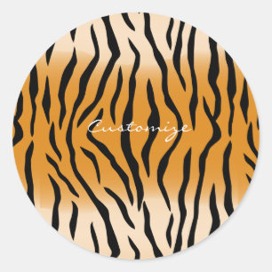 Tiger Stripes Pattern Thunder_Cove Classic Round Sticker