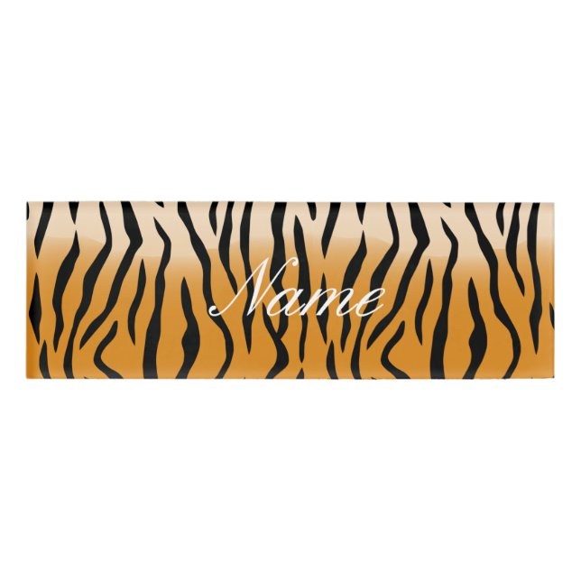 Tiger Stripes Pattern Thunder_Cove Name Tag (Front)