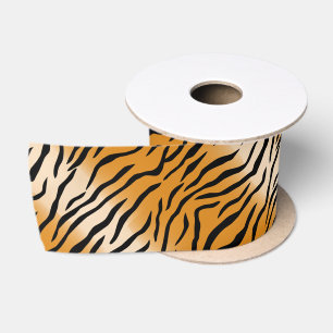 Tiger Stripes Pattern Thunder_Cove Satin Ribbon