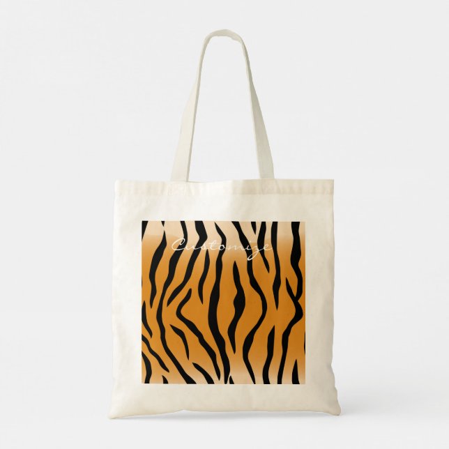 Tiger Stripes Pattern Thunder_Cove Tote Bag (Back)