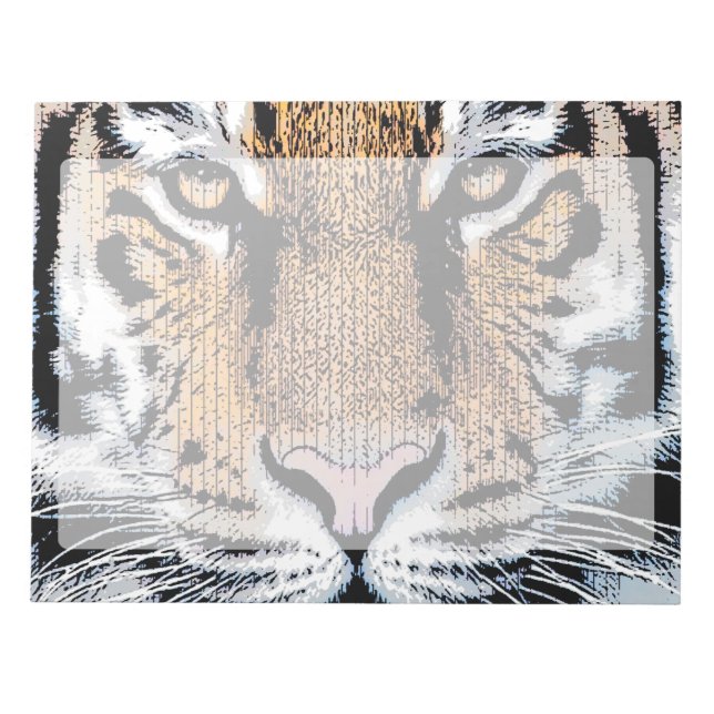 Tiger stripes Portrait in Graphic Press Style Notepad (Front)