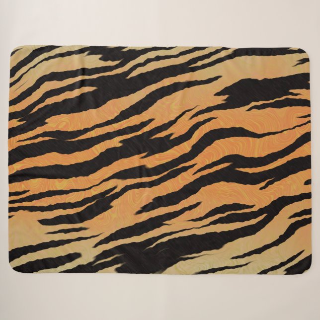 Tiger Stripes Sherpa Blanket (Front (Horizontal))