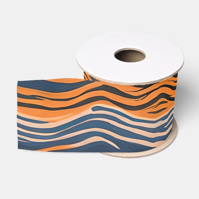 Tiger Stripes Skin Inspired Design Grosgrain Ribbon (Spool)