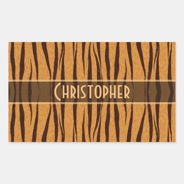 Tiger Stripes Skin Pattern Personalize Sticker (Front)