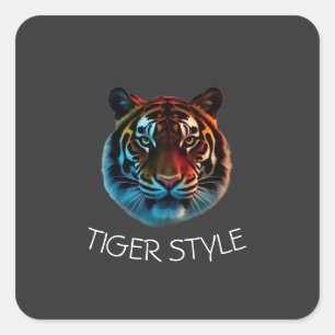 Tiger Style – Wild Energy Graphic Square Sticker