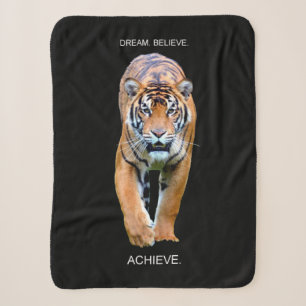 Tiger Success Self Improvement Motivational Quote Sherpa Blanket