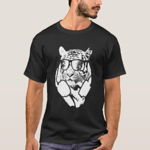 Tiger Sunglasses Headphones Party Music Tiger Fans T-Shirt