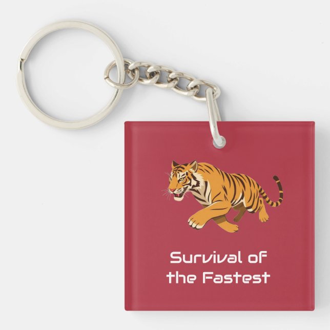 Tiger – Survival of the Fastest Keychain (Front)