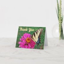 Tiger Swallower sur Carte de remerciements rose