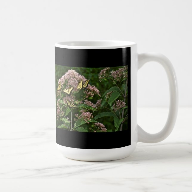 Tiger Swallowtail Butterflies on Joe Pye Weed Coffee Mug (Right)