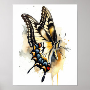 Tiger Swallowtail Butterfly Art Print Poster