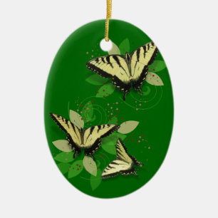 Tiger Swallowtails Ceramic Ornament